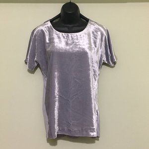 Lucky Brand Crushed Velvet Top in Gray/Silver NWT